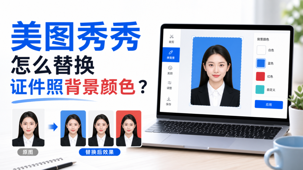 美图秀秀替换证件照背景颜色教程封面